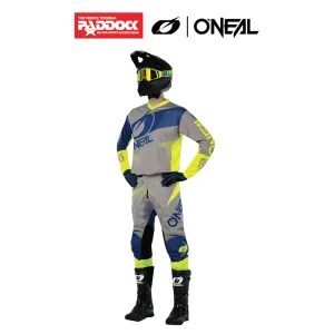 O'NEAL ELEMENT FACTOR GRAY/BLUE/NEON YELLOW SET