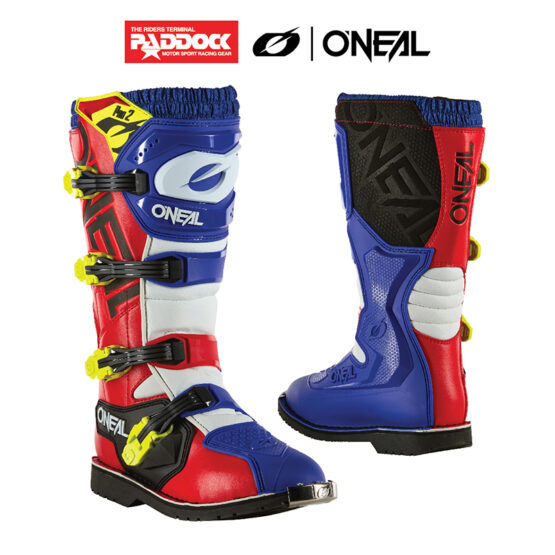 RIDER BOOTS PRO2 BLUE WHITE RED NEON